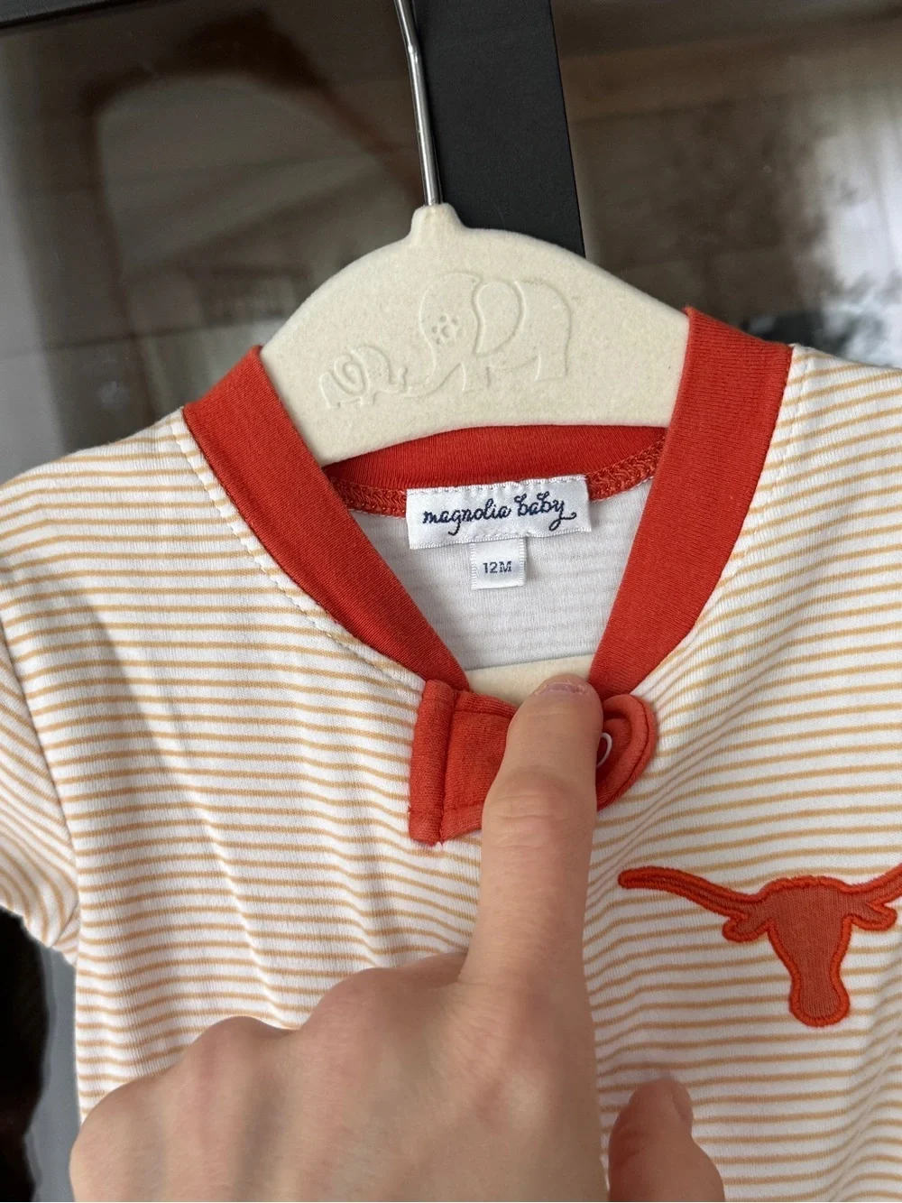 Texas Longhorns pima coverall baby UT Austin striped playsuit onesie zippy